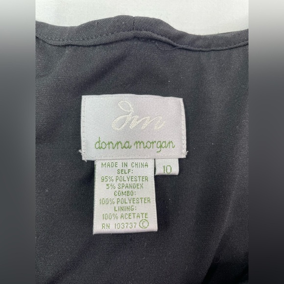 Donna Morgan Formal Black Sequin Dress Midi Length Size 10 - Picture 5 of 8